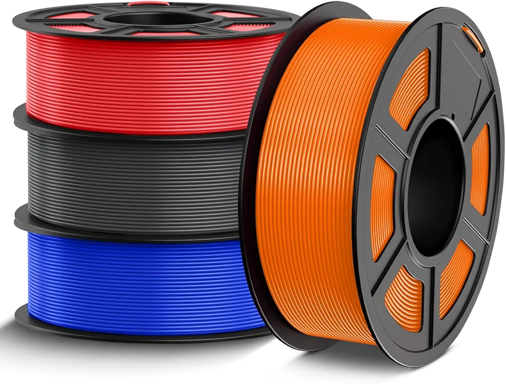PETG Filament 1.75mm, 3D Printer Filament PETG Filament Bundle 4-Color, Strong Toughness PETG, 4 * 1KG(1320M) Filament High Precision, Dimensional Accuracy ±0.02mm, Blue Red Orange Grey PETG