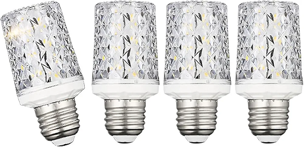 E26 LED Bulbs,Modern Craft Crystal lamp,4000K Natural Light 18W LED Light Bulbs Equivalent 100W,360° Beam Angle,AC 85-265V, Edison Screw SES LED Corn Lamp, Not Dimmable(4 Pack)