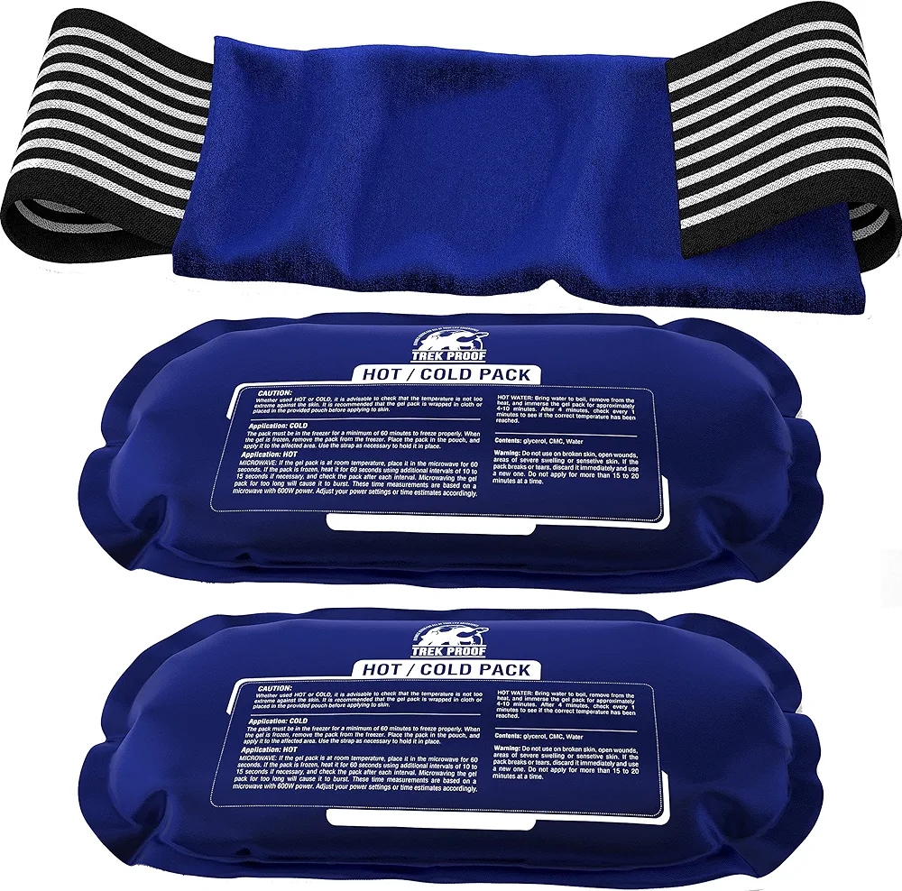 Ice Pack (3-Piece Set) – Reusable Hot and Cold Therapy Gel Wrap Support Injury Recovery, Alleviate Joint and Muscle Pain – Rotator Cuff, Knees, Back & More (3 Piece Set - Classic)
