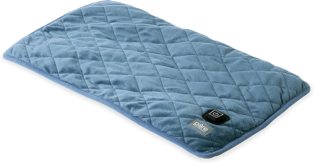 Pure Enrichment WeightedWarmth - 2-in-1 Weighted Lap Pad with Warmer (20” x 12”) 2 lbs, 3 Warmth Settings, BPA-Free, Non-Toxic Beads, & Soft Micromink — Ideal for Kids, Travel & Back Pain, or Cramps