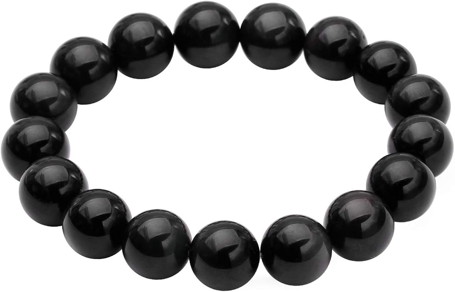 Jewever Natural Tiger Eye Bracelet for Men and Women Elastic Gemstone Natural Stone Beads 12mm Stretch Unisex