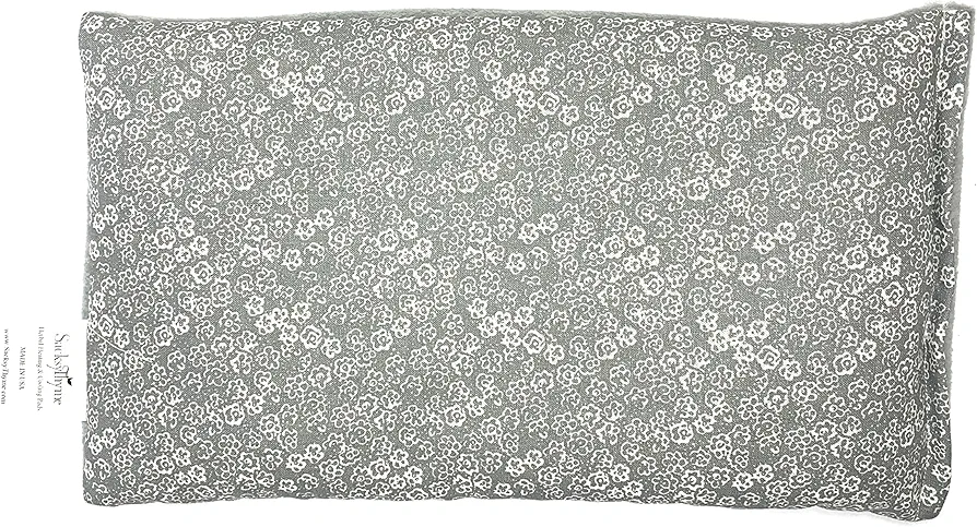 SacksyThyme Microwave Heating Pad for Cramps, Back, Neck, Shoulders, Leg Pain - Reusable Heat Pack, Hot Moist Microwavable Therapy Pack - Unscented Flaxseed Hot Compress Made in USA (Size: 12" x 7")