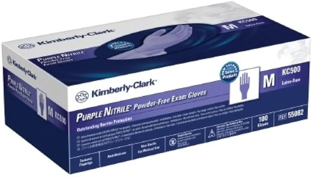 Halyard KC500 Purple Nitrile Exam Glove - 55081CS - Small, 1000 Each/Case