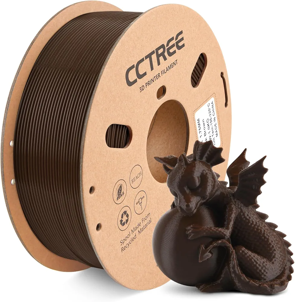 PLA+ Filament 1.75mm, Stronger and Toughness 3D Printer Filament PLA Plus, Dimensional Accuracy +/- 0.03 mm, 1KG Spool (2.2 lbs), 3D Printing Filament for Most FDM 3D Printers, Dark Brown