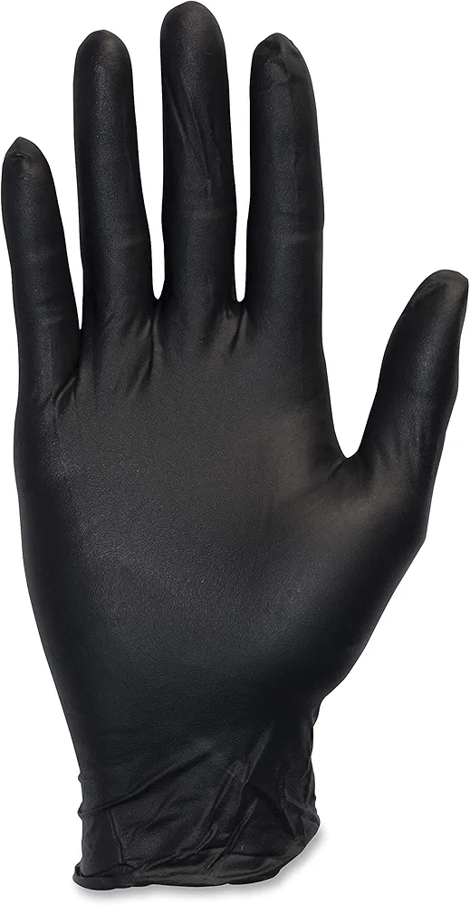 Safety Zone Medical Nitrile Exam Multipurpose Gloves, Large, Black, 100 per Box