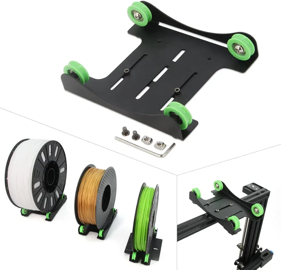 3D Printer Filament Holder Universal Adjustable Materials Shelf Fixed Support Trays Mount Rack Bracket with Bearing Pulleys for PLA ABS 0.5kg-3kg All 3D Printer Filament