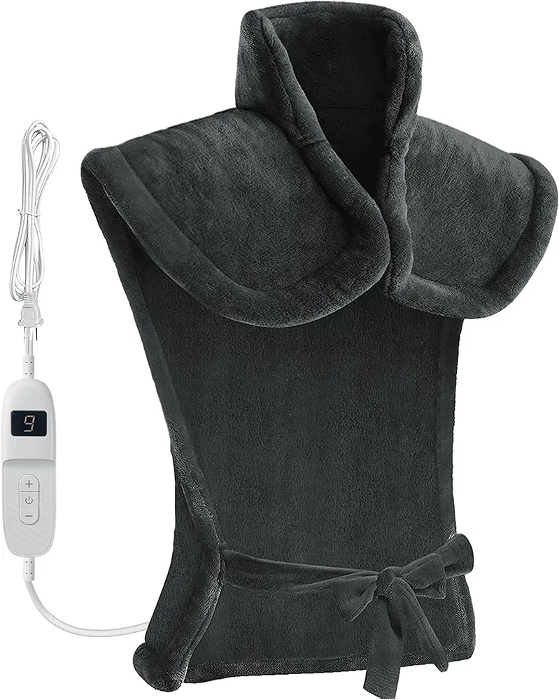 Heating Pad for Back Pain Relief,Heat Pads for Neck and Shoulders,Electric Back Heated Wrap,Large Heating Pad,Electric Heated Pads with Auto Shut Off,3 Temperature Levels,Black,Gifts for Mom, Dad