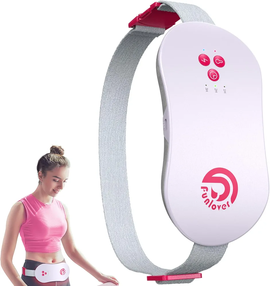 Funlover Heating Pad for Period Cramps, FSA HSA Eligible, Portable Heating Pad, Menstrual Electric Heat Pad with Vibration for Belly Back Pain Relief 3 Auto Off Timer for Girls Women, Purple