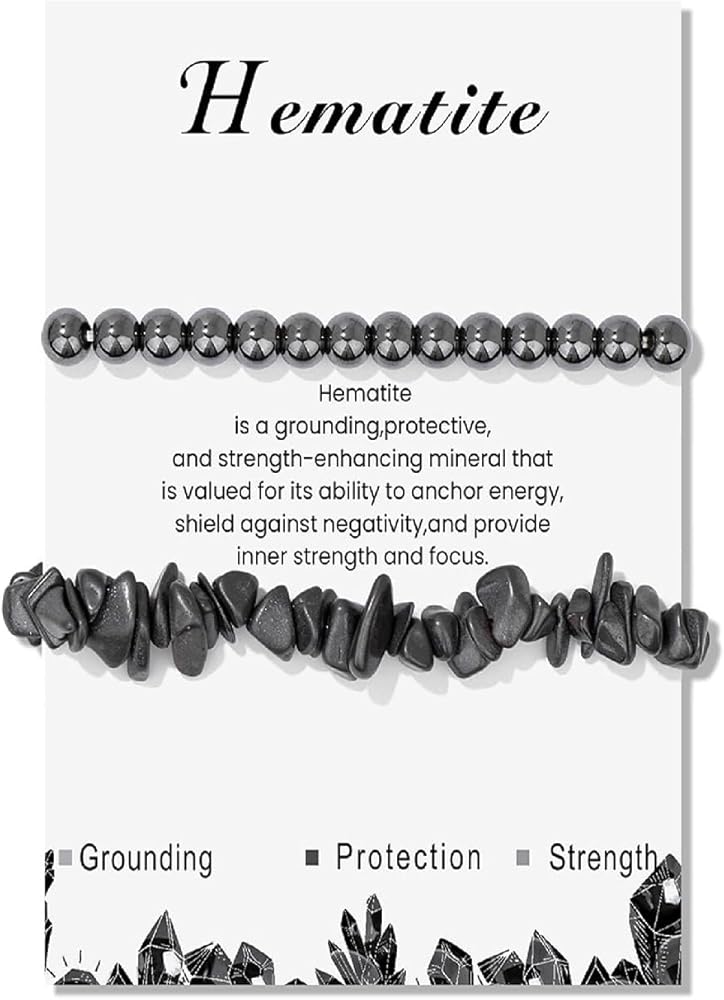 2PCS Healing Crystal Stone Bracelets for Women Men Irregular Chip Amethyst Pink Black Obsidian Tiger Eye Stretch Bracelet Chakra Beaded Gemstone Bracelet Spiritual Yoga Jewelry