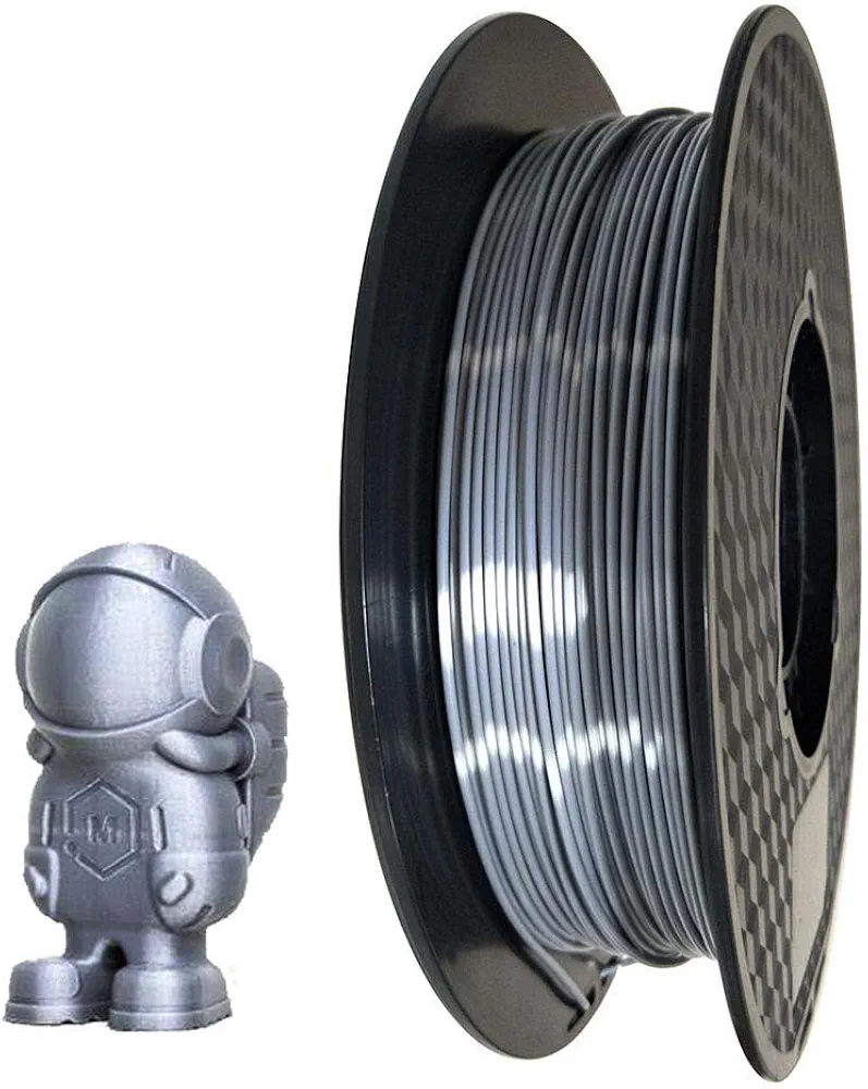 Shiny Silk Silver PLA Filament 1.75mm 3D Printer Filament 0.5KG Shiny Metallic Metal Silky Shine PLA Material 500g