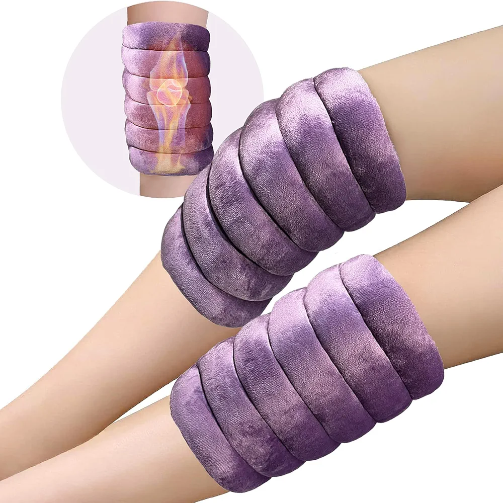 Microwave Heating Pad for Knee, Microwavable Knee Heating Pads for Stiffness, Muscle Soreness Relief, Knee Warmers for Arthritic Knees, Heated Knee Wrap, Knee Heat Pack Microwavable, Uncented, 2PK