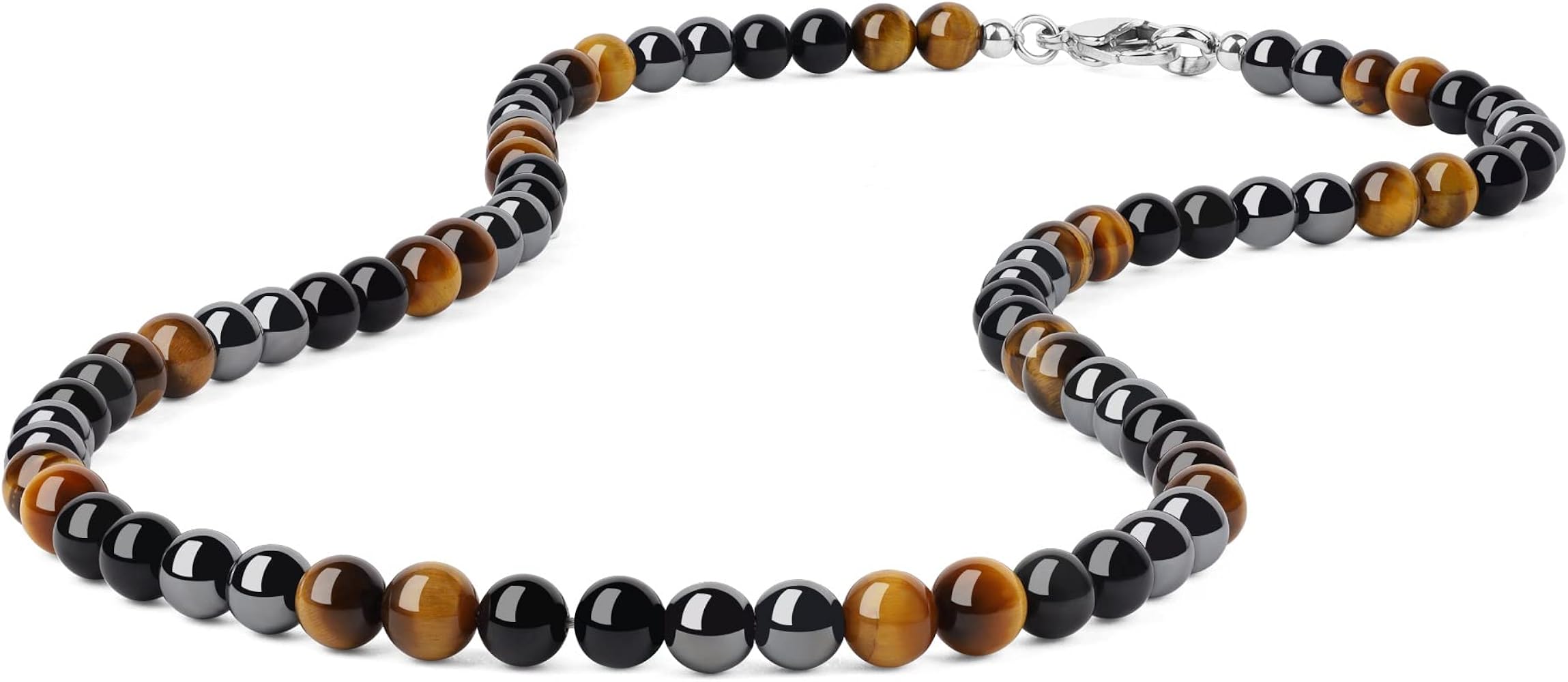 GAVU Gemstone Beaded Crystal Necklace for Men