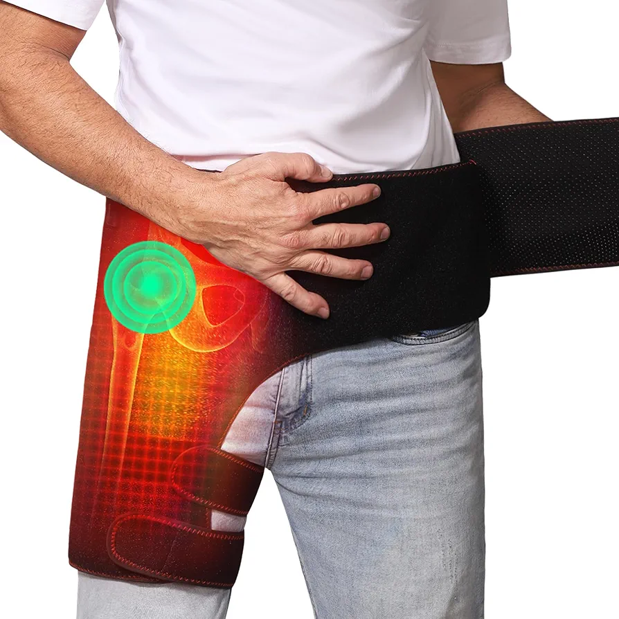 Hip Heating Pad, Electric Heated Hip, Hip Massager Vibration, Thigh/Buttock Electric Heat Pad for Sciatica Nerve Relief