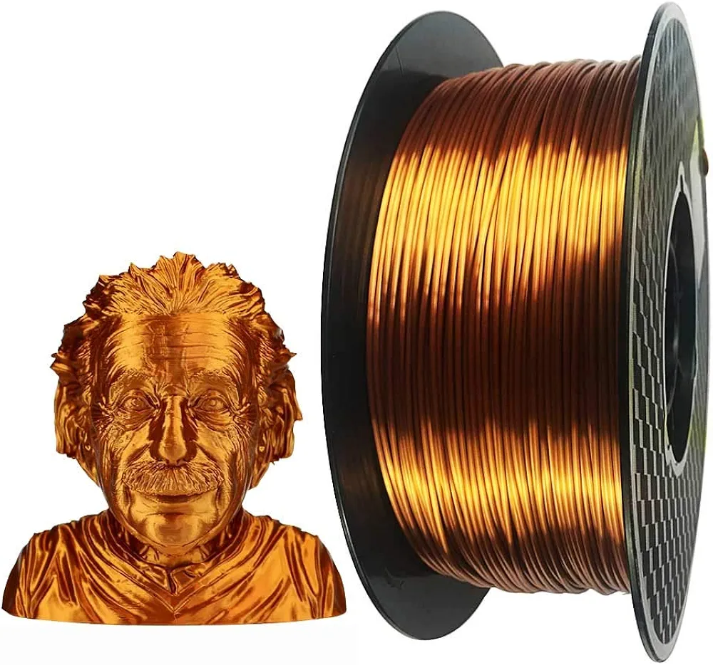 CC3D Silk Copper PLA 3D Printer Filament 1.75 mm 1KG 2.2LBS Spool 3D Printing Material Shine Silky Shiny Metallic Metal Copper PLA Filament