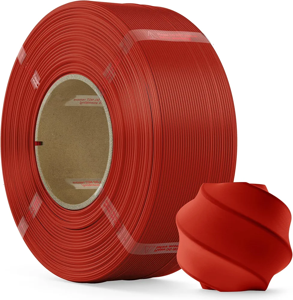 PLA Filament 1.75mm PLA 3D Printer Filament(Refill),1kg Refill for Reusable Spools(2.2lbs),Premium Quality 3D Printing Filament for Bambu lab 3D Printers,Red