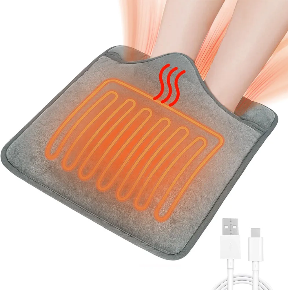 Mostop Electric Foot Warmer, Double Sided Feet Heating Pad for Men and Women, Washable Feet Warmer Under Desk/in Bed, Electric Heated Pad in Home Office,Fast Heating Pad Foot Warmer