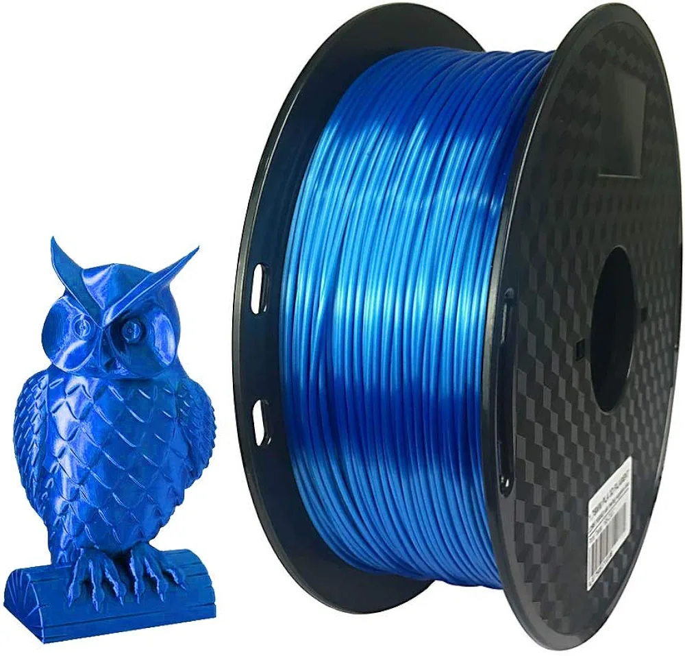 Silk Sapphire Blue PLA 3D Printer Filament 1.75 mm 1KG 2.2 LBS Spool 3D Printing Material Shine Silky Shiny Metallic Blue Metal CC3D PLA Filament