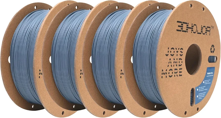 Matte PLA Filament 1.75mm, 1kg*4 Bundle Cardboard Spool PLA Filament 1.75 PLA 3D Printing Filament, Print with Most 3D Printers-4 Pack MatteGrey