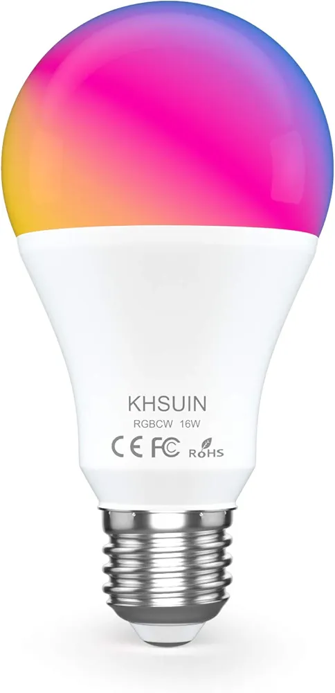 Smart Alexa Light Bulb,16W(150W Equivalent)1600Lumen Ultra Bright E26 A19 Led Full Color Changing WiFi Light Bulb,Smart Bulb Work with Alexa,Google(No Hub Required),High Lumen Smart Light Bulbs