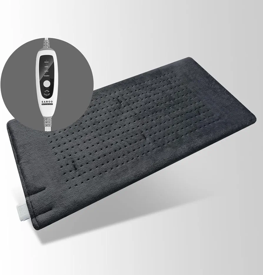 33''×17'',Large Heating Pads for Back,Neck,Shoulder,Knee,Abdomen,UL Certified,Electric Heated Pad for Pain Relieve&Cramps,Large Size,Dry & Moist Heat,Auto Shut Off,Machine Washable,Dark Gray
