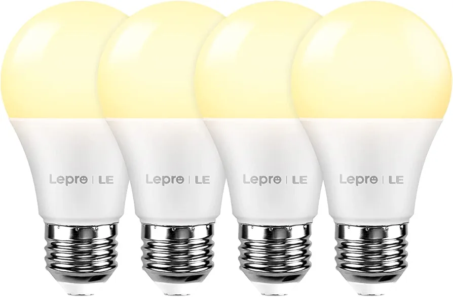 Lighting EVER LED Smart Light Bulbs, Compatible with Alexa and Google Assistant, 60 Watt Equivalent, Dimmable with App (Not Support Traditional Dimmers), Warm White 2700K, A19 E26, 2.4GHz WiFi Only