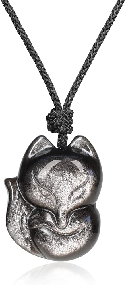 COAI Mens Womens Stone Fox Pendant Necklace