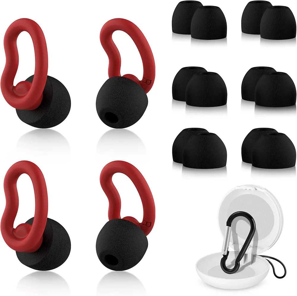 Noise Cancelling Ear Plugs for Sleeping - 2 Pairs Reusable Soft Silicone Noise Block Earplugs for Sound Proof, 30db Noise Reduction Earplug for Sleep, Snoring Blocking, Concert.