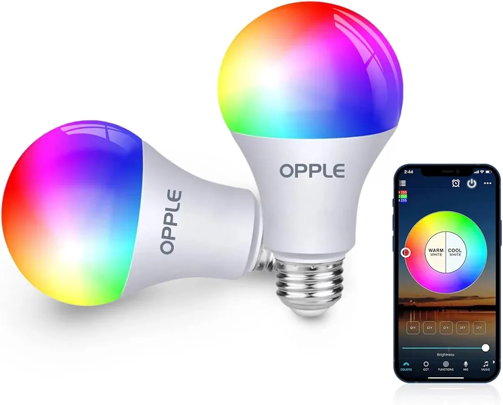 Smart Light Bulbs, 60W Equivalent WiFi Bluetooth Dimmable LED RGB Light Bulbs, Full Color Changing Smart Light Bulb Compatible with Alexa & Google Assistant, 9W 800 Lumens 2.4 GHz, Wi-Fi, 2 Pack