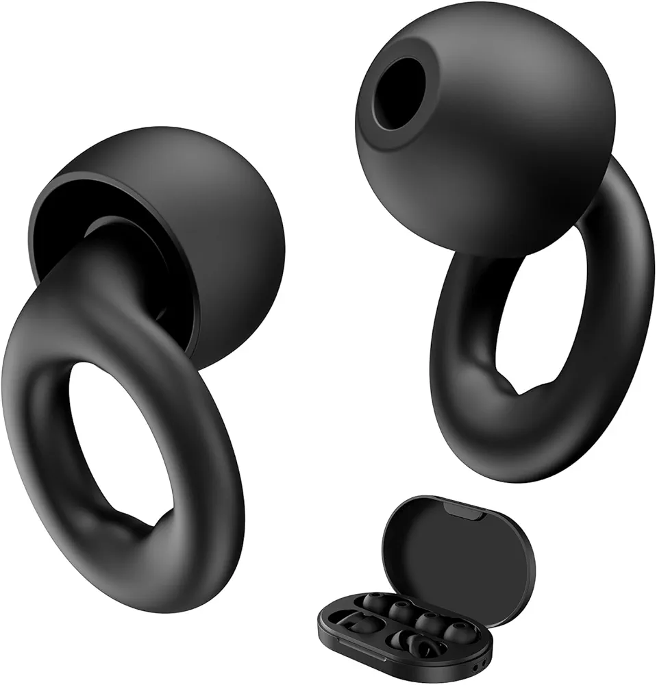 Link Dream Ear Plugs for Sleeping Noise Reduction Silicon Earplugs 6 Pieces with Storage Case 28dB Noise Cancelling (Black)