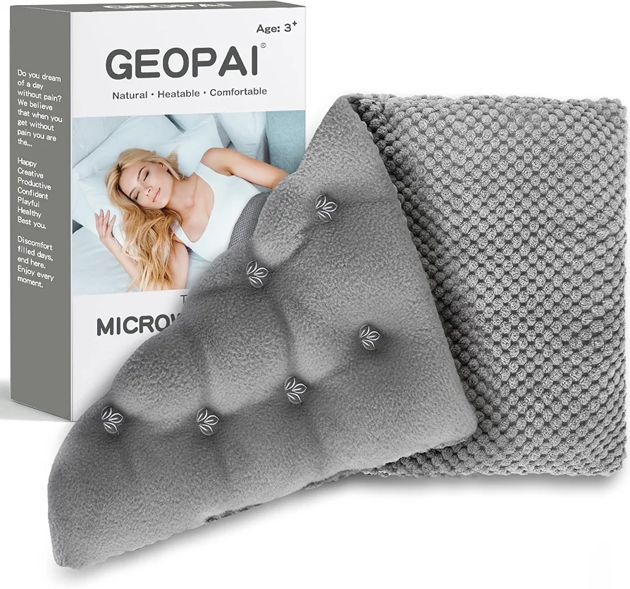 Microwavable Heating Pads 15 * 9", Weighted Moist Microwave Heat Pad for Cramps Neck Shoulder, Back Pain Relief, Warm Compress Rice Bean Bag Hot Pack for Muscles Ache, Joints, Unscented,1 pack
