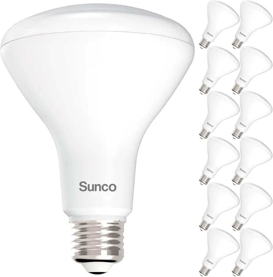 Sunco 12 Pack BR30 LED Bulb, Indoor Flood Lights CRI93 11W Equivalent 65W 6000K Daylight 850 Lumen, E26 Base, 25000 Lifetime Hours Interior Home Residential Dimmable Recessed Can Light Bulbs UL