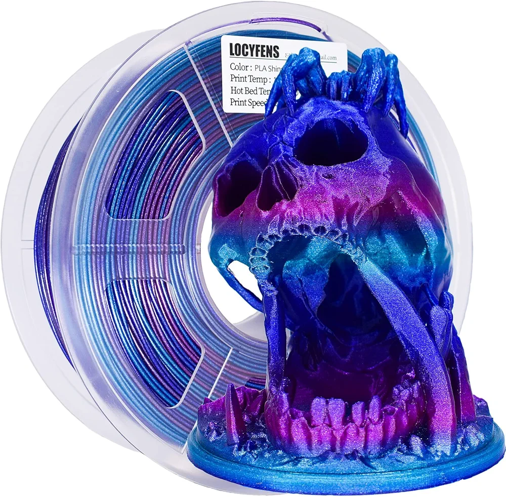 PLA 3D Printer Filament, PLA Filament 1.75mm, Shiny Color Change Rainbow PLA Filament, +/- 0.02mm, 3D Printing Filament 1kg/2.2lbs