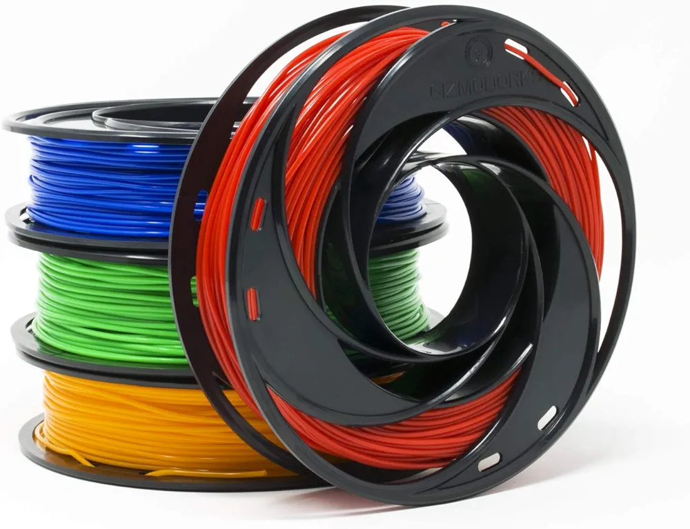 Gizmo Dorks PLA Filament for 3D Printers 3mm (2.85mm) 200g, 4 Color Pack - Blue, Green, Orange, Red