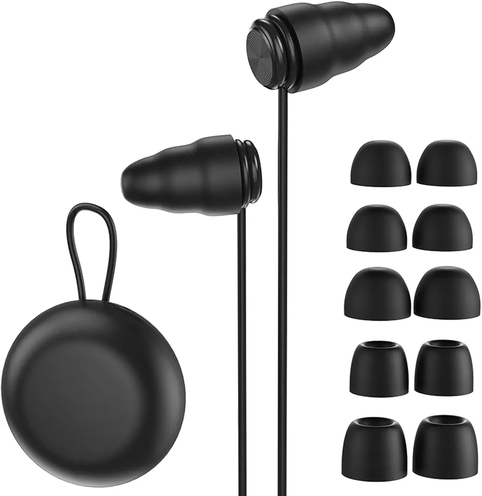 Ear Plugs for Sleeping Noise Cancelling,Reusable Hearing Protection Earplug for 25 and 32db Noise Reduction,6 Pair Eartips in S/M/L with Black Storage Case for Focus,Study,Work,Concert