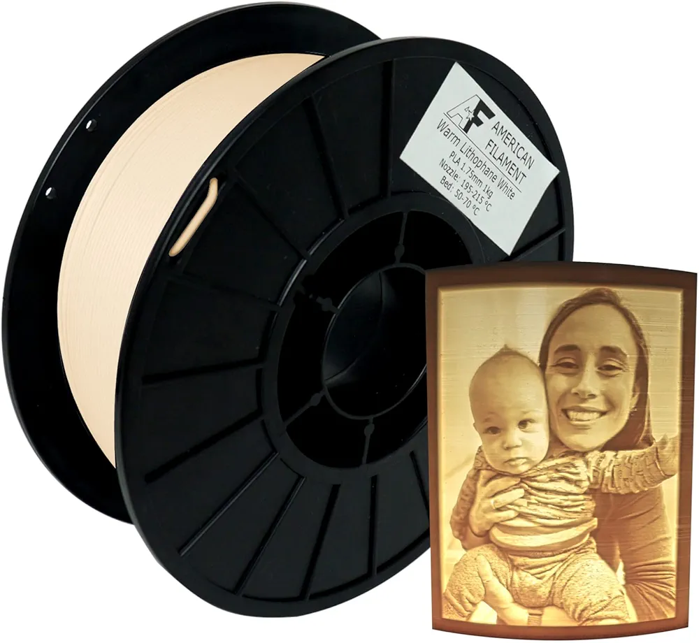 Warm Lithophane White AF PLA Filament - Created by Lithophane Maker!