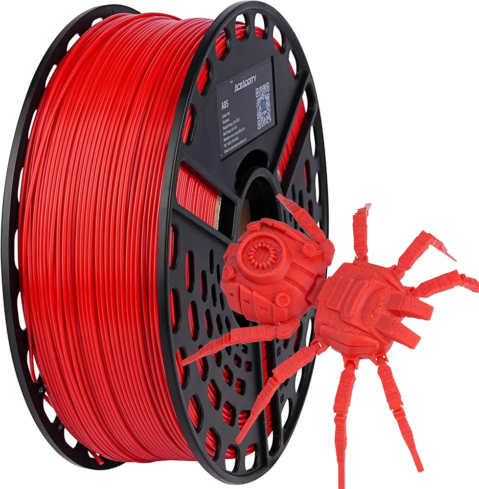 ABS 3D Printer Filament, Heat Resistant, Dimensional Accuracy +/- 0.02 mm,1 kg Spool, 1.75 mm (Red)