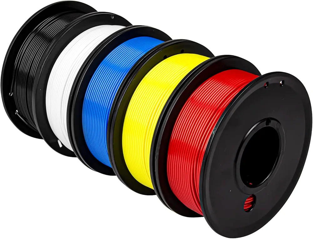 3D Printer Filament, PLA Filament 1.75mm, PLA 3D Printer Filament Vacuum Packed 5 Small Wire Spools 1.25kg, Dimensional Accuracy +/- 0.02mm, Fits Most FDM 3D Printers (PLA Five Colors 5 Pack)