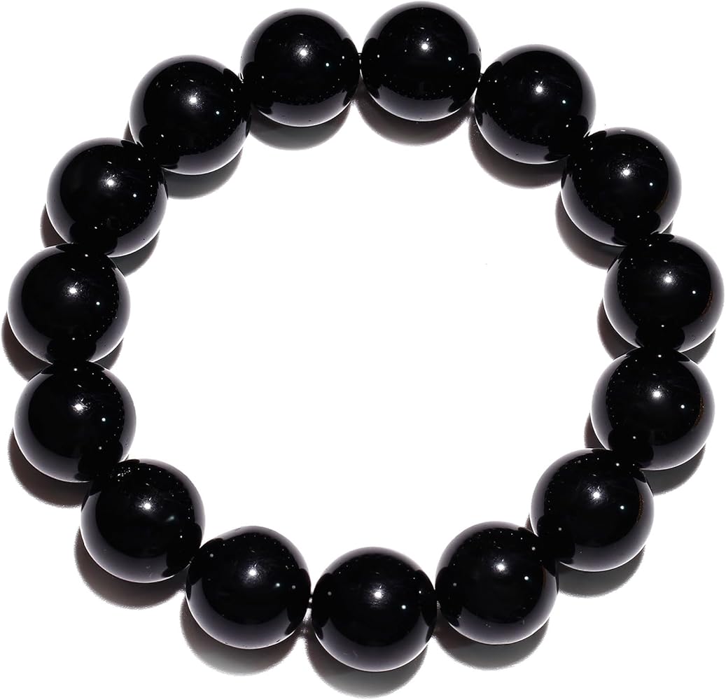 Handmade 14mm Round Beads Mens Bracelet Unisex Gem Semi Precious Gemstone Stretch Beaded Bracelets for Women 7 Inches