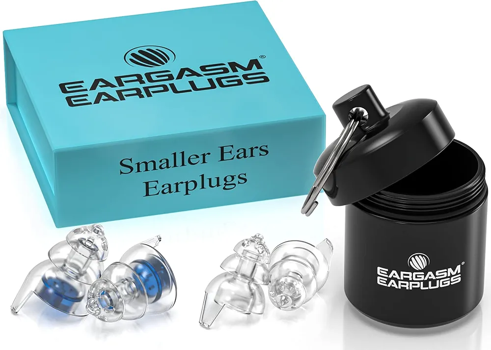 Eargasm Smaller Ears Earplugs - Blue High Fidelity Filtered Noise Reducing Reusable Ear-Plugs for Kids, Women, Men - Hearing Protection for Live Concerts, Motorcycles, Festivals, Sporting Events