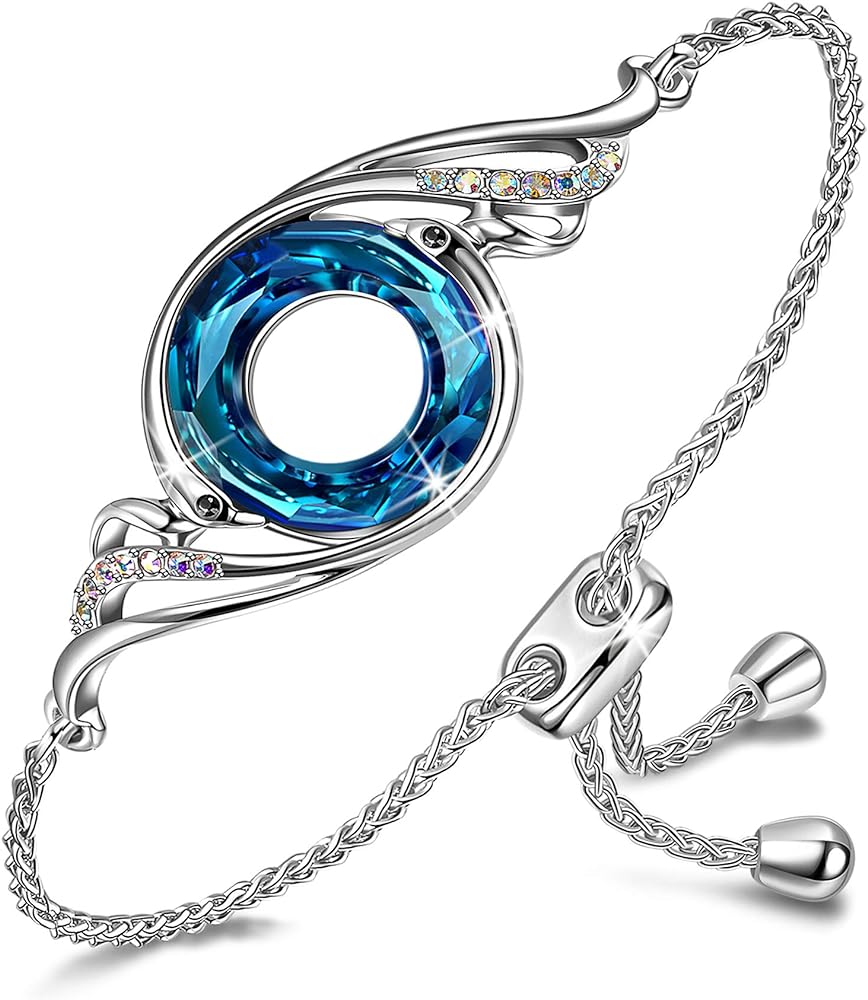 Kate Lynn ♥ Rise From the Ashes Phoenix Bracelet Made with Crystals from Austria, Adjustable Slider Bracelet for Women, Packaged with Jewelry Box, Birthday Gift for Women, Symbol of Luck and Renewal