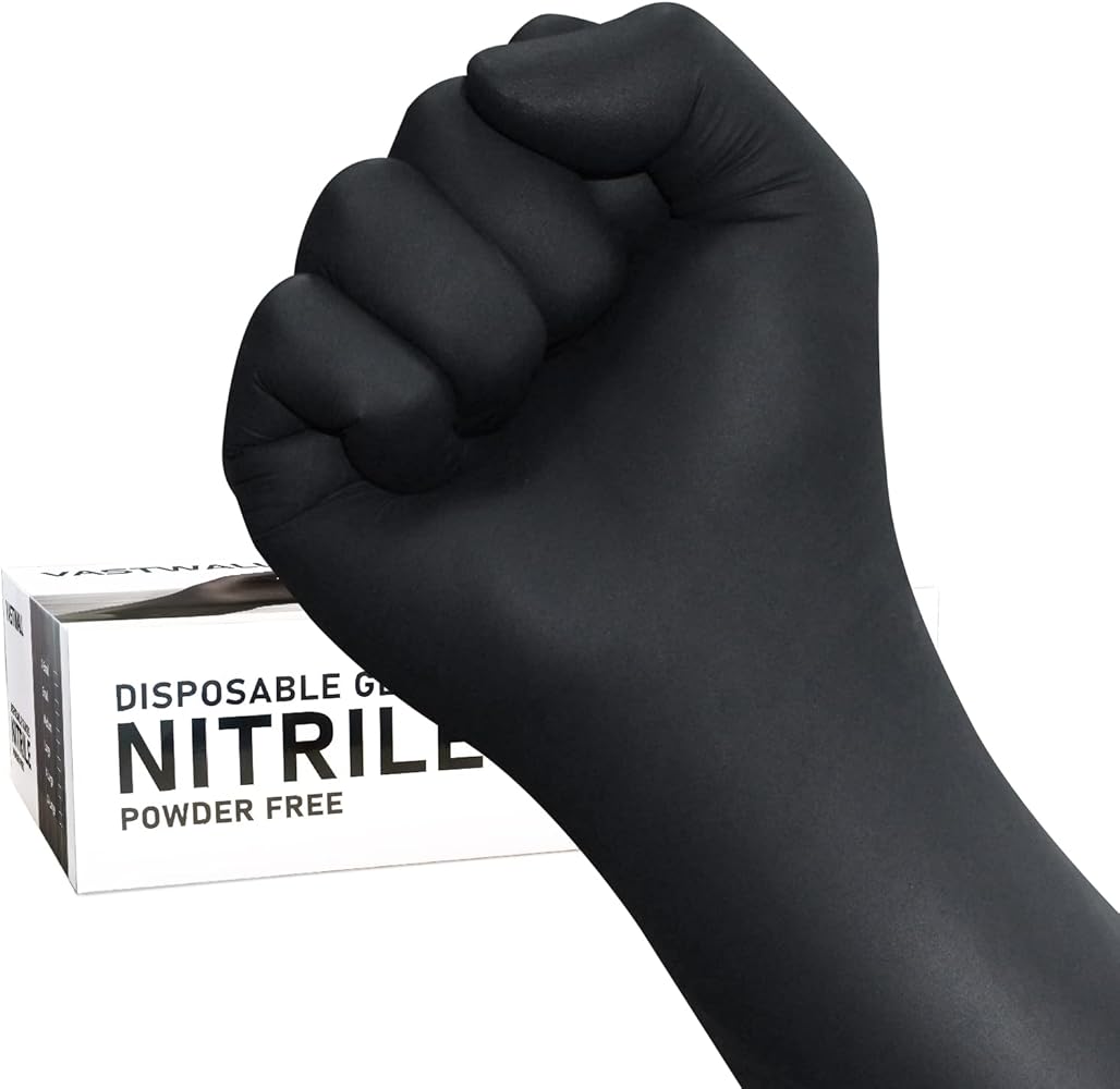 Nitrile Gloves 4mil Exam Gloves Powder Free, Latex Free Disposable Cleaning Gloves 100 Count
