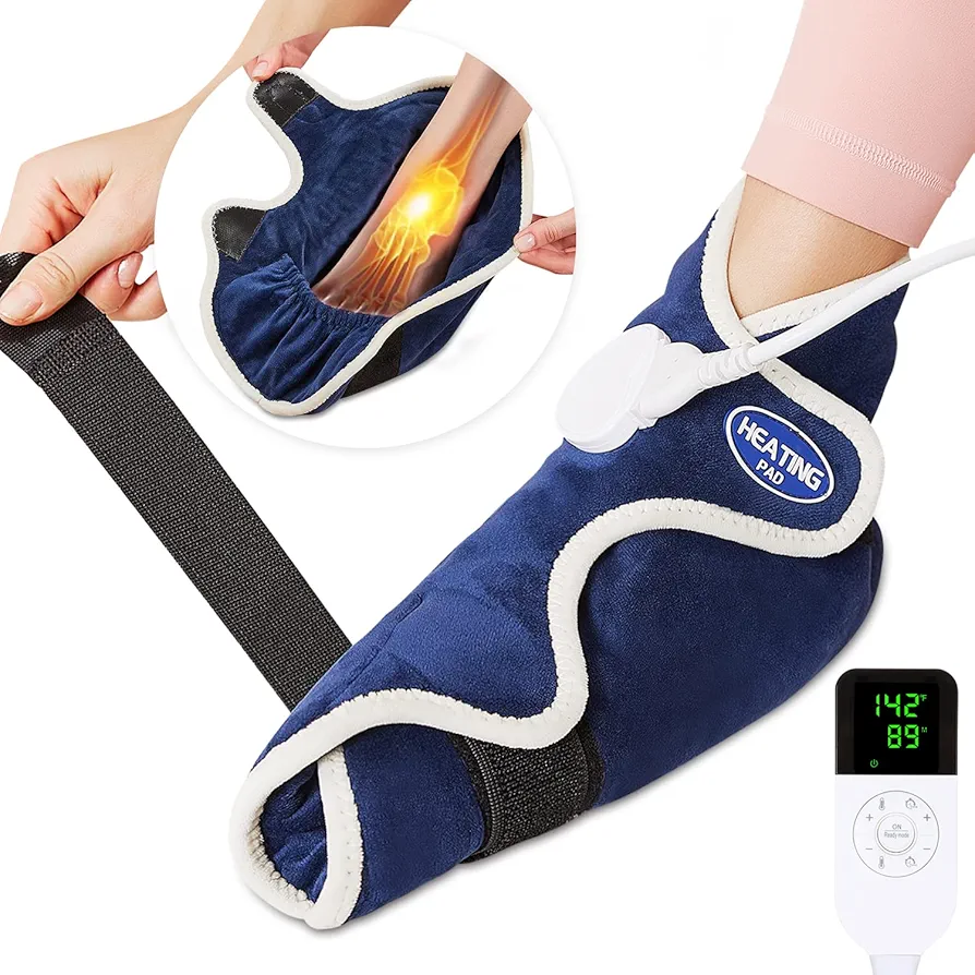 ALDIOUS Foot Heating Pad for Foot and Ankle, Electric Heated Foot Warmer for Achilles Tendinitis & Plantar Fasciitis Pain Relief, Heat Therapy for Women Men Neuropathy Pain Relief, Auto Shut Off
