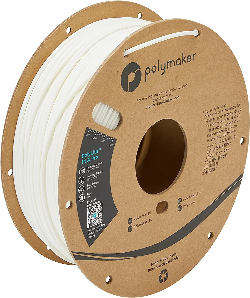 2.85mm(3mm) PLA PRO Filament 2.85mm, Tough & High Rigidity White PLA Filament 2.85mm 1kg - Polymaker PLA PRO 3D Printer Filament 3mm, Print with 2.85mm Openning 3D Printers Only