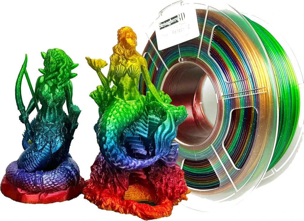 PETG 3D Printer Filament 1.75mm,Multicolors,Translucent Rainbow,1kg(2.2lbs) Accuracy +/-0.05mm for ender3 Cr10