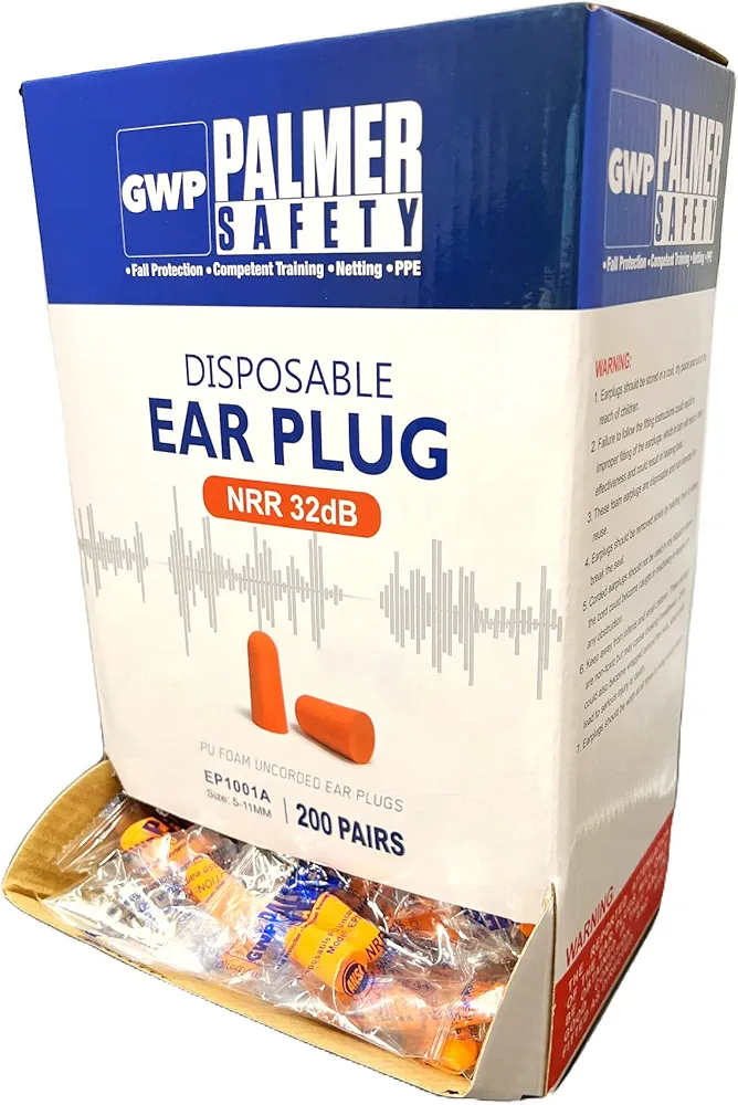 ATERET Earplugs 200 Pairs I 32db Noise Cancelling Soft Disposable Ear Plugs I Safety Hearing Protection for Travel Concert Hunting Shooting Range Work Construction