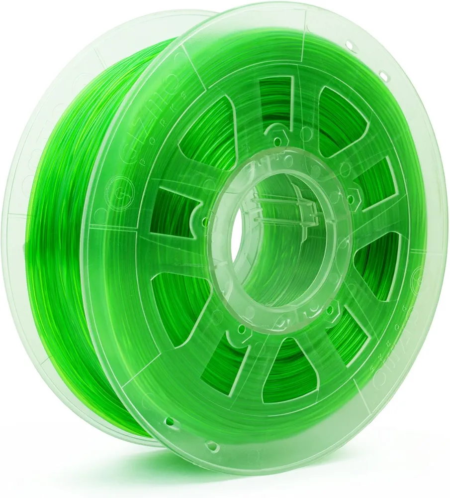Gizmo Dorks 1.75mm PLA Filament 1kg / 2.2lb for 3D Printers, Translucent Green