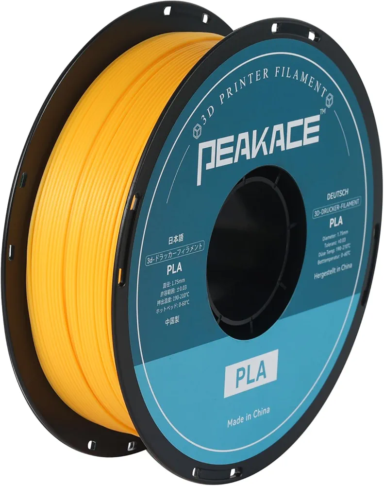 PLA 3D Printer Filament 1.75mm, High Fluidity, No Clogging, High-Speed Printing, Dimensional Accuracy +/- 0.03mm, 1kg (2.2lbs) Spool, 340 Meters, Engineering Yellow