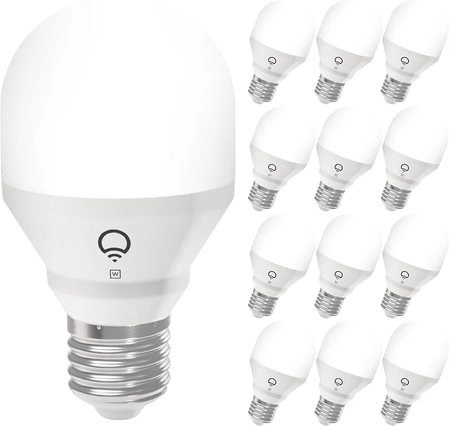 LIFX White A19 WiFi Smart LED Light Bulb, Dimmable, No Hub Required, Compatible with Alexa and Apple Home Kit, Hey Google, L3A19LW06E26US/12, 12 Pack