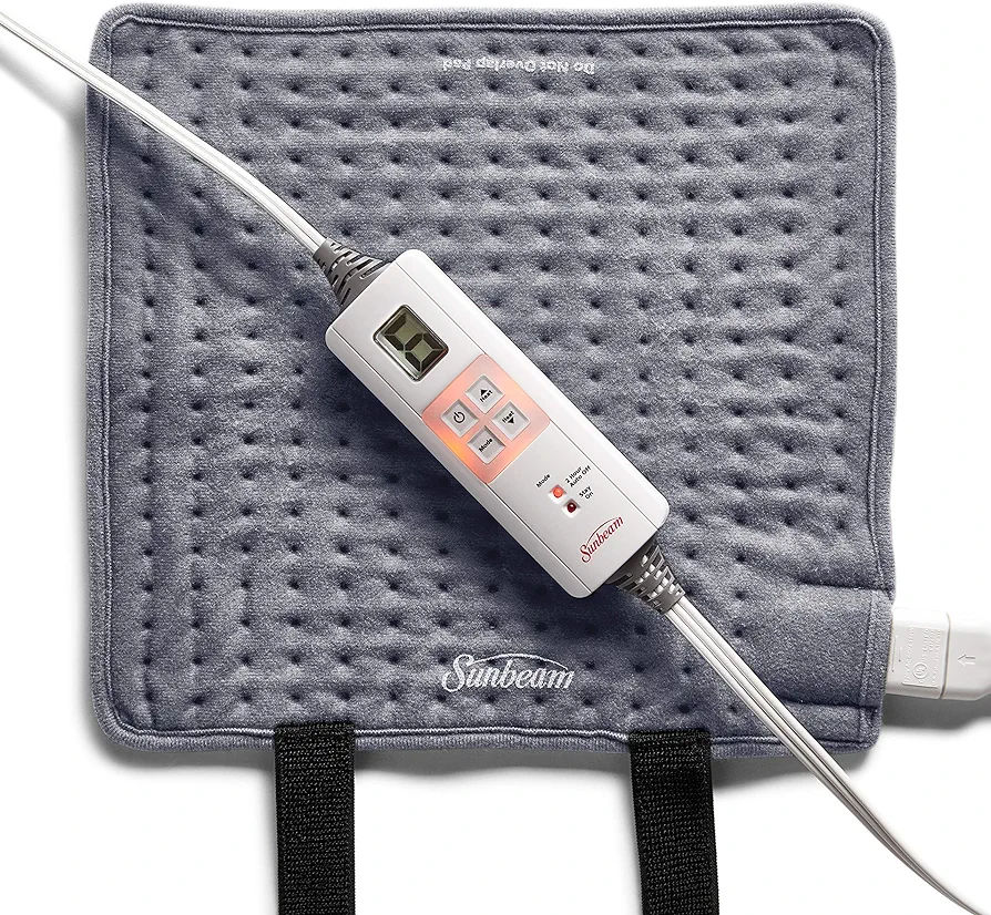 Sunbeam Wrapping Heating Pad for Fast Pain Relief, Small XpressHeat, 6 Heat Settings with Auto-Shutoff and Fastening Straps, Small, Slate Grey, 12x11 Inch (Pack of 1), 1 Count