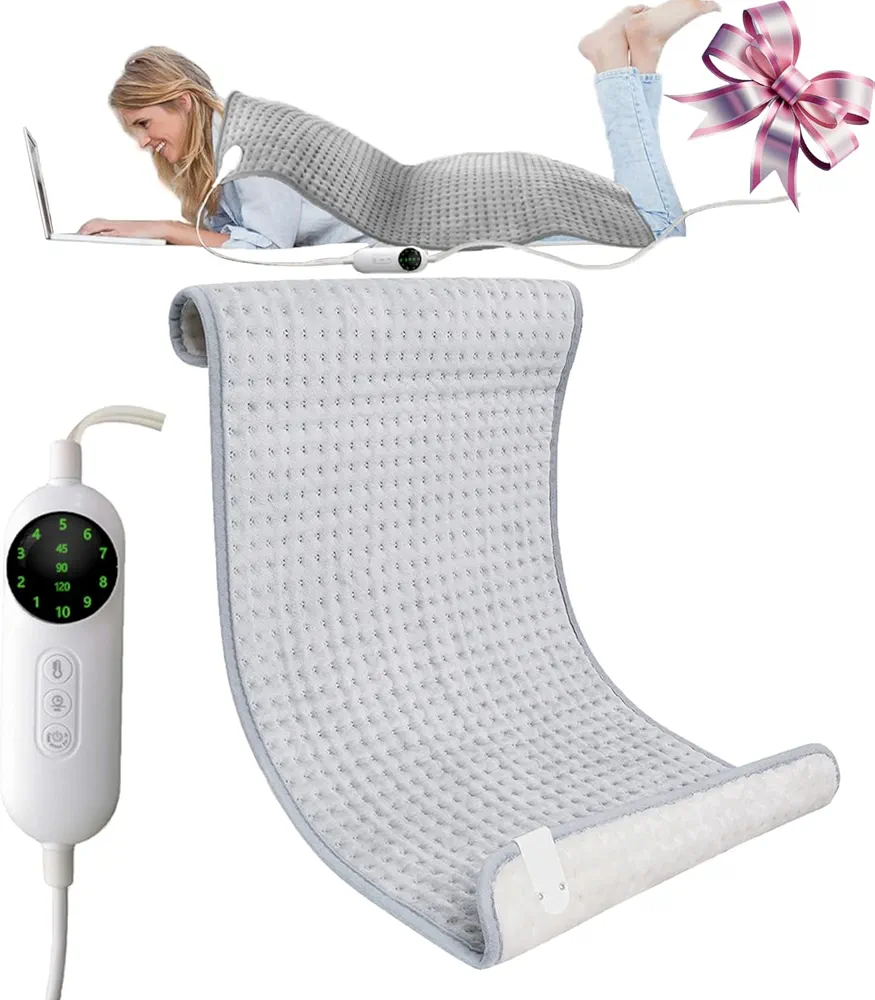Electric Heating Pad - 20"x 40" Extra Large Heating Pad for Back Pain Relief, 10 Heat Settings Heat Pad for Cramps, Auto Shut Off Soft Washable Moist Heated Pad Dry Therapy for Shoulder Neck